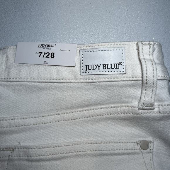 Judy Blue High Waist Wide Leg Crop Denim Stretch Jeans Women’s Size 7/28 NWT - Picture 7 of 9